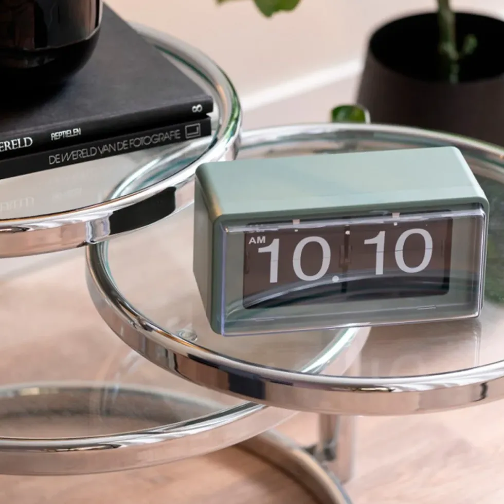 Wall Table Clock Retro Boxed Flip Jungle Green