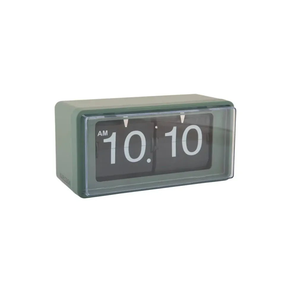 Wall Table Clock Retro Boxed Flip Jungle Green