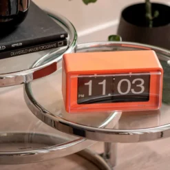 Wall Table Clock Retro Boxed Flip Jungle Orange