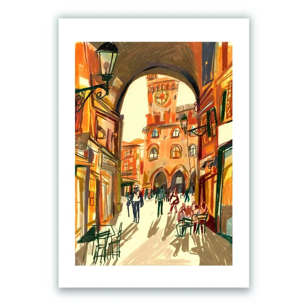 Warm Autumn Afternoon in Bologna Giclée Print