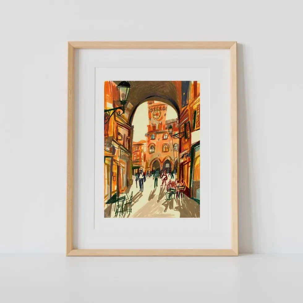 Warm Autumn Afternoon in Bologna Giclée Print
