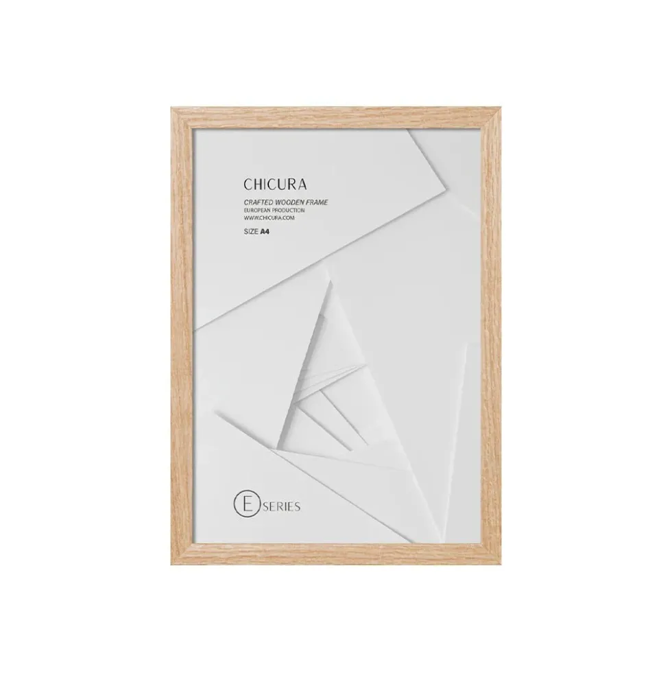 Wooden Frame E A4 Oak - Anti-Reflective Acrylic