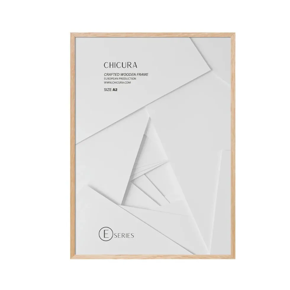 Wooden Frame E A2 Oak - Anti-Reflective Acrylic