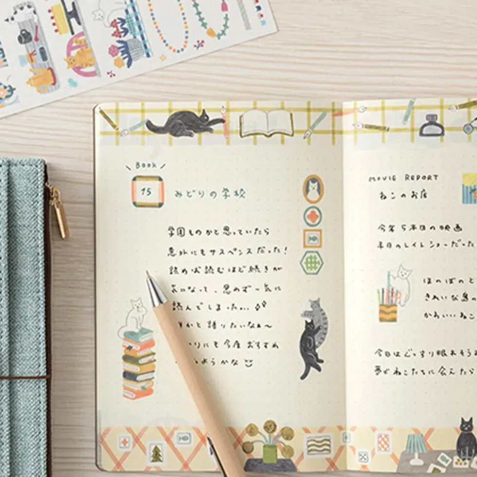 Yuru Log Sticker 2 Sheets Cat