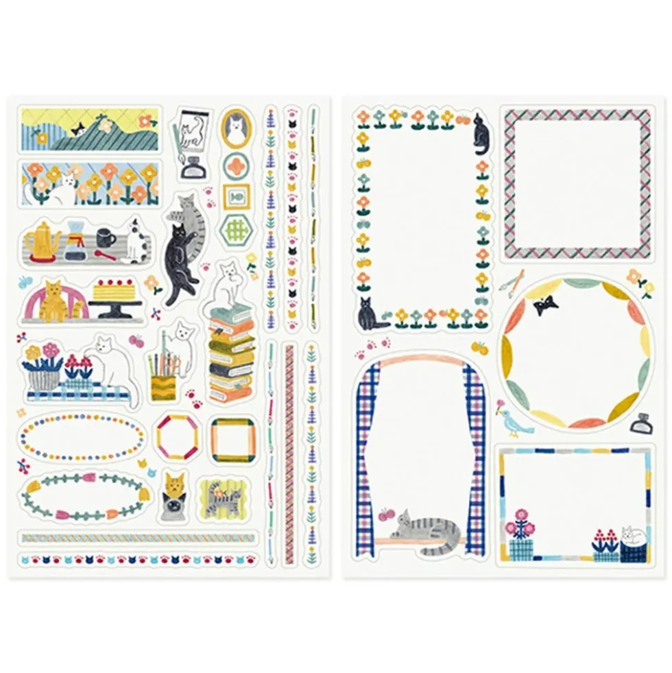 Yuru Log Sticker 2 Sheets Cat